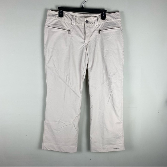 Columbia: Sporty Hiking Outdoor Full Length Light Khaki Pants Pockets Size 16 - Picture 1 of 7